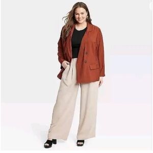 Women's Essential Blazer - A New Day Dark Brown size L NWT in poly